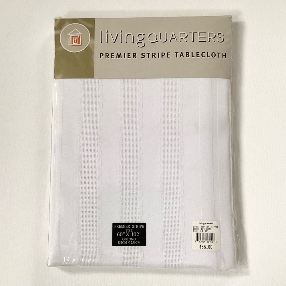 New! Living Quarters Premier Stripe Tablecloth